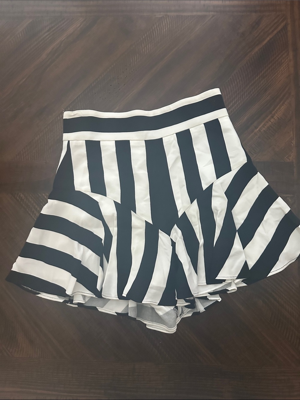Milly Black and White Striped Skirt/Skort